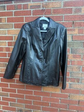 East 5th Genuine Leather Black Blazer Jacket Size Medium